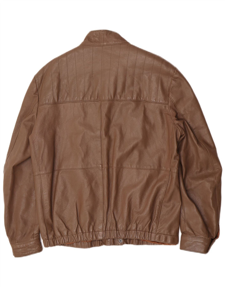 Vintage Mens Leather Jacket UK 40 Large Brown