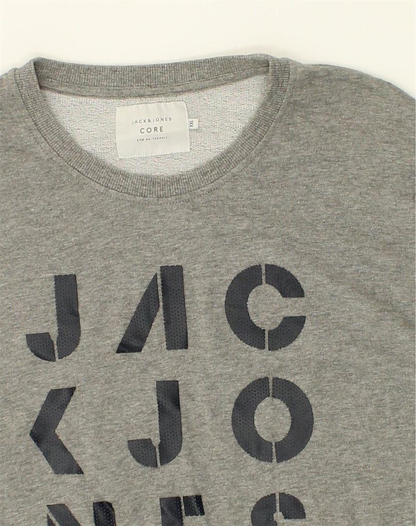 JACK & JONES Mens Graphic Sweatshirt Jumper 2XL Grey Cotton | Vintage Jack & Jones | Thrift | Second-Hand Jack & Jones | Used Clothing | Messina Hembry 