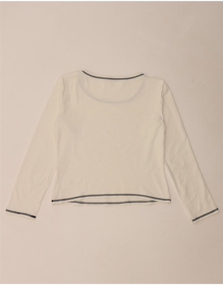 i Blues Womens Crop Top Long Sleeve UK 14 Large White