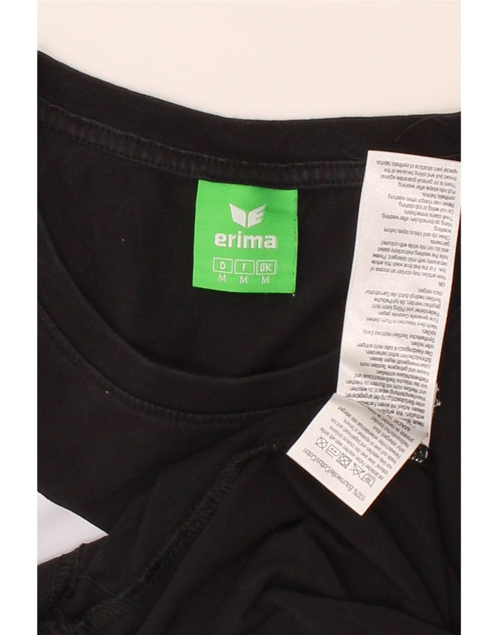 ERIMA Mens Graphic T-Shirt Top Medium Black Cotton Vintage Erima and Second-Hand Erima from Messina Hembry 