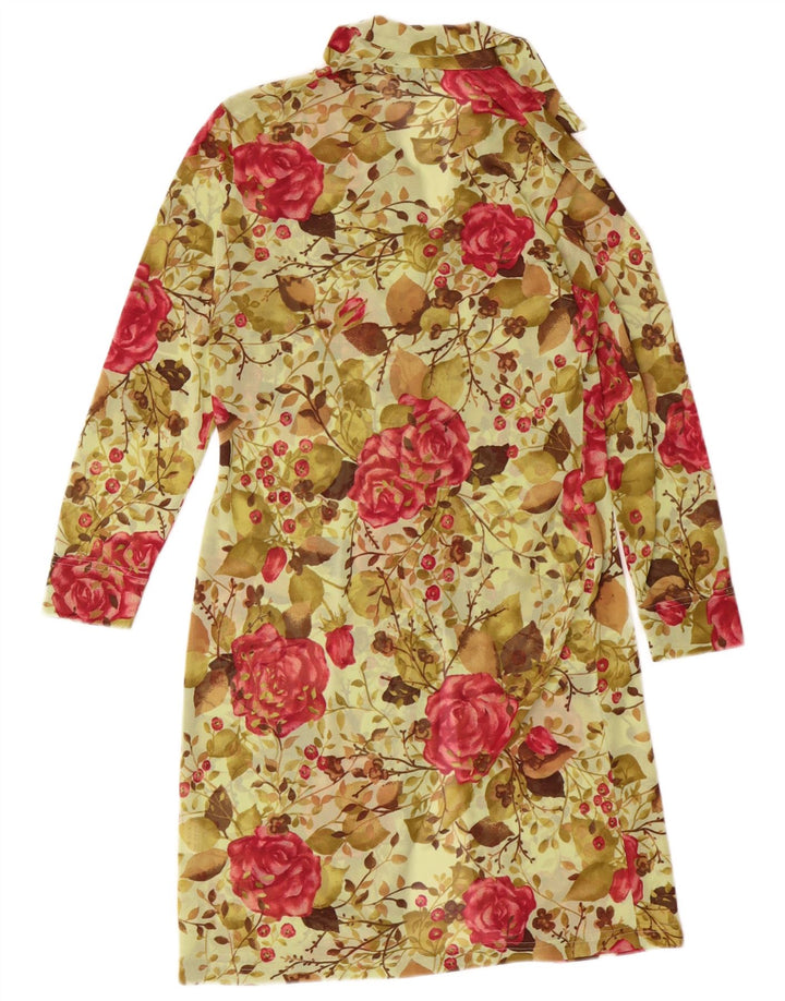 Kookai Womens Long Sleeve Shirt Dress Size 1 Small Green Floral Bohemian