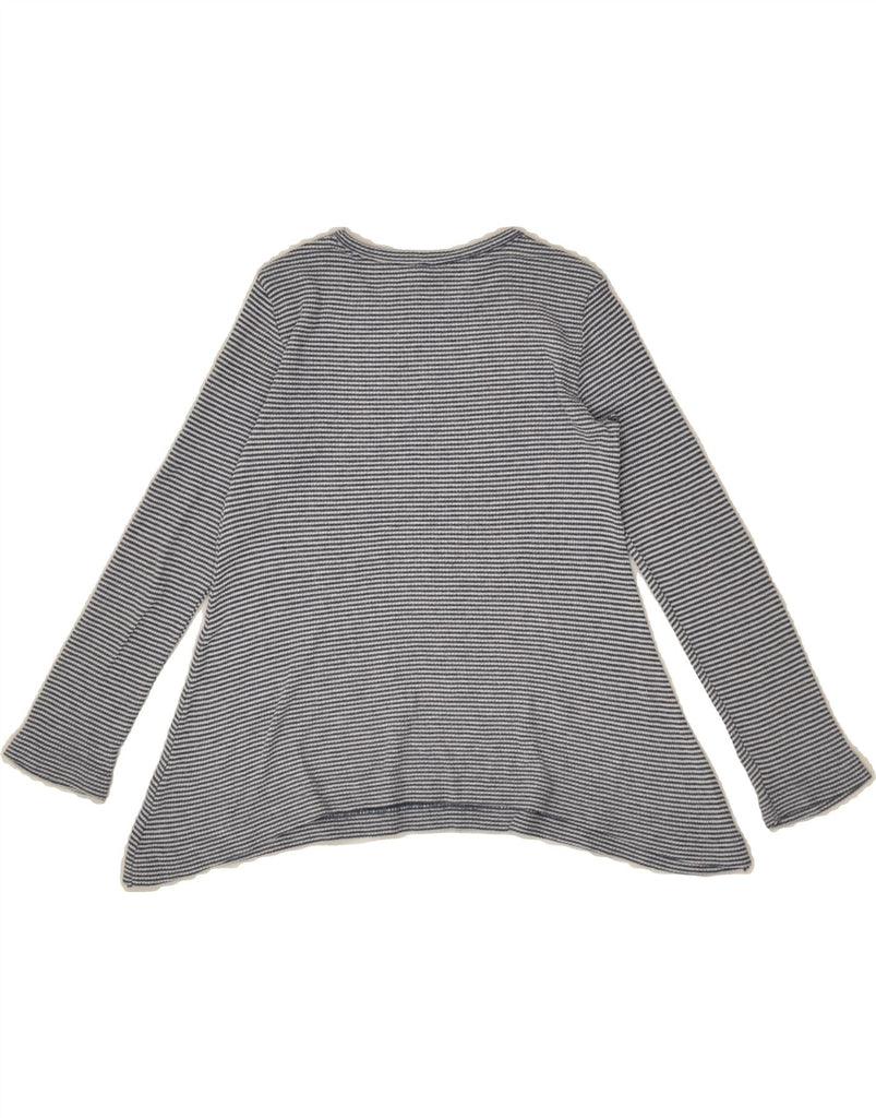 BENETTON Girls Graphic Long Sleeve Tunic Top 5-6 Years Grey Striped | Vintage Benetton | Thrift | Second-Hand Benetton | Used Clothing | Messina Hembry 