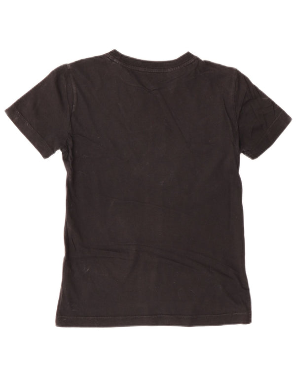 Adidas Boys Graphic T-Shirt Top 9-10 Years Black Cotton