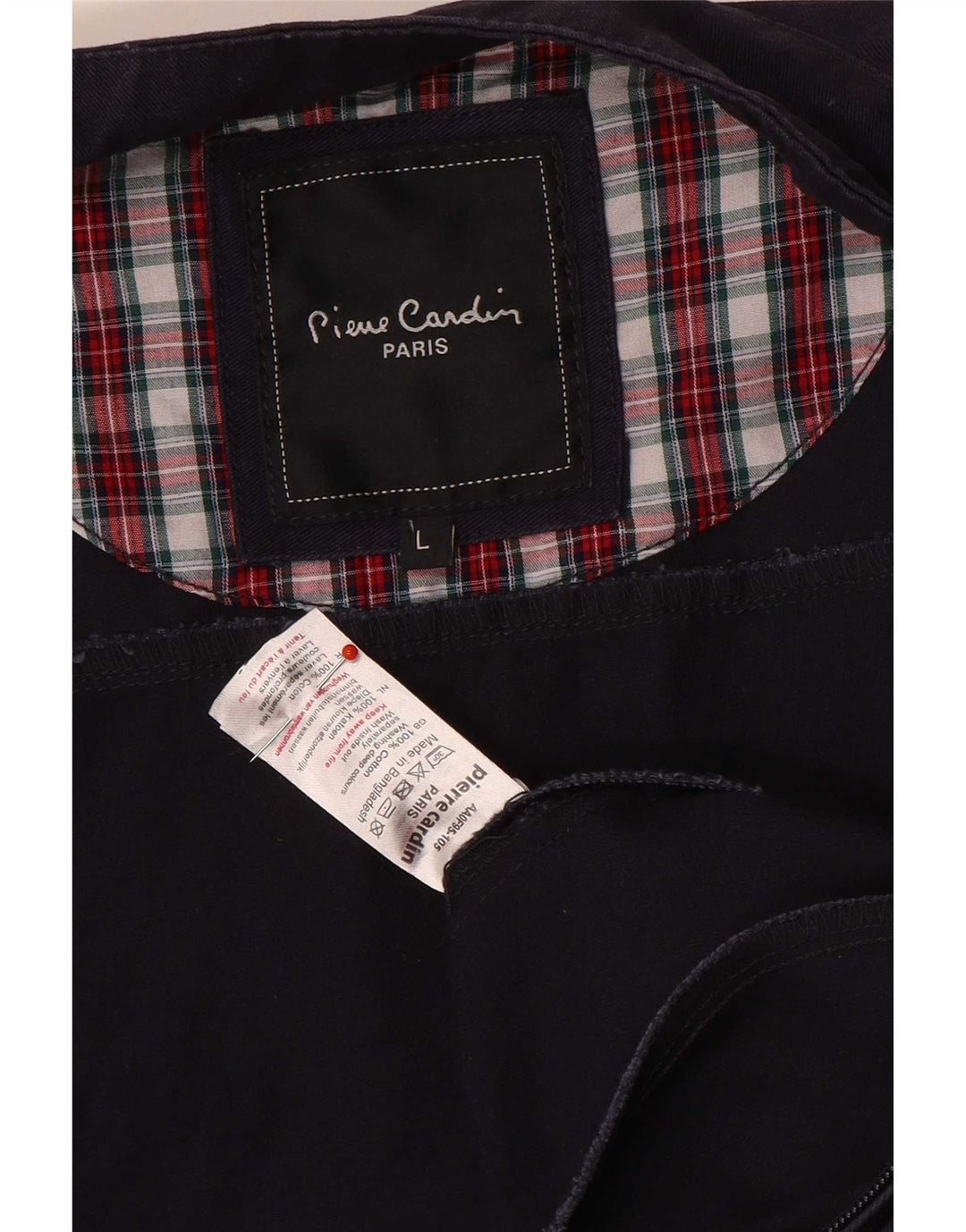 Pierre Cardin Mens Bomber Jacket UK 40 Large Navy Blue Cotton