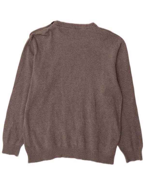 Jack & Jones Mens Boat Neck Jumper Sweater 2XL Grey Cotton