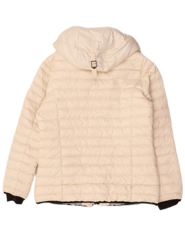 Napapijri Womens Hooded Padded Jacket UK 18 XL Off White Polyamide