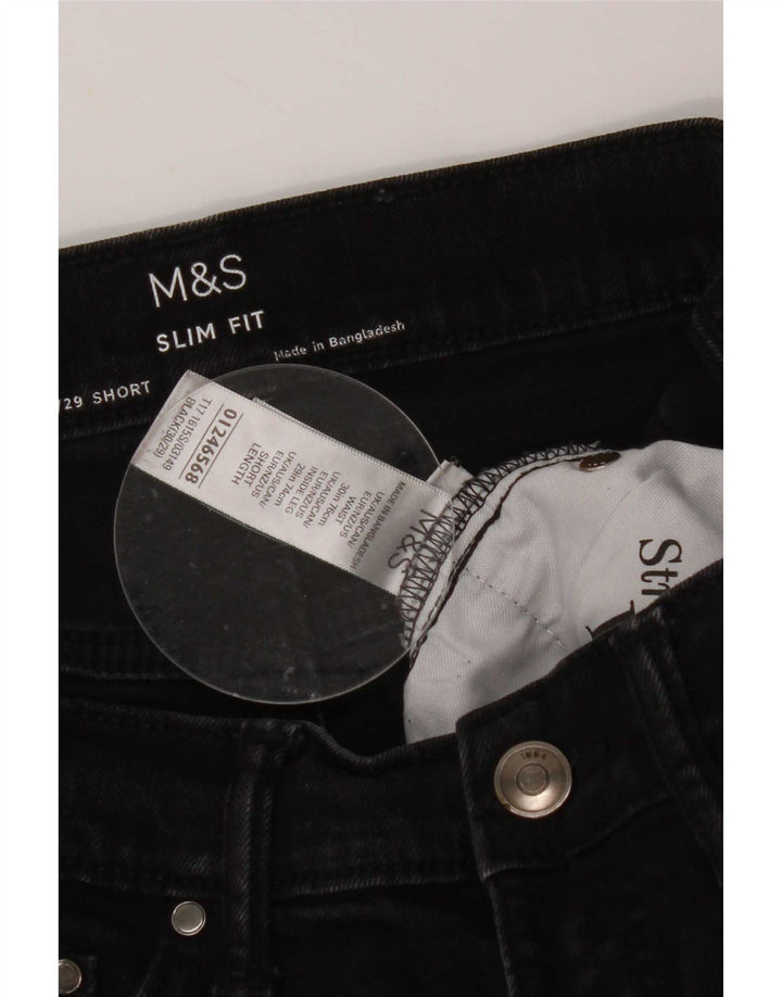 Marks & Spencer Mens Slim Jeans W30 L29 Black Cotton