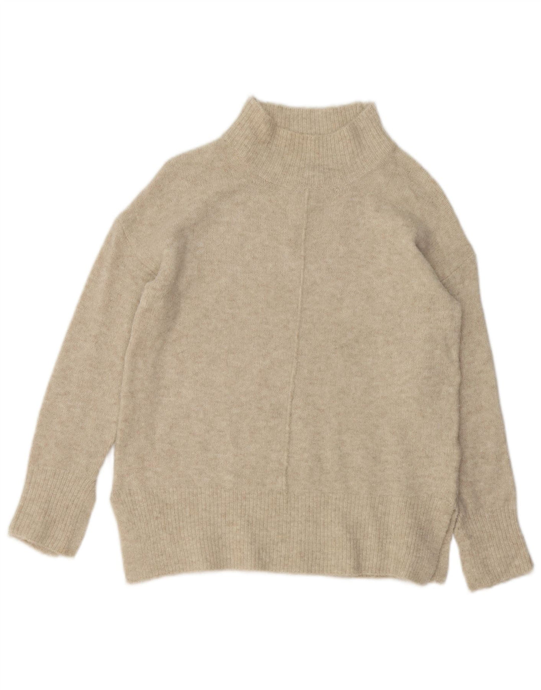 Zara Womens Turtle Neck Jumper Sweater UK 10 Small Beige Acrylic