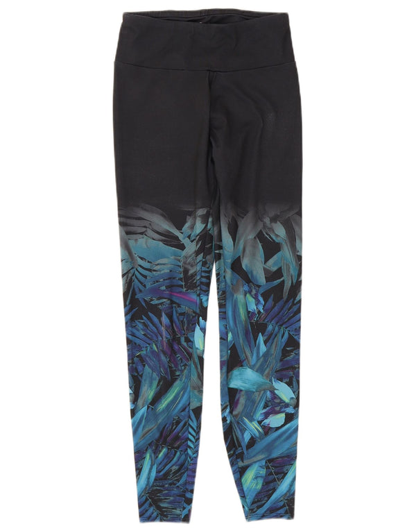 Marks & Spencer Womens Leggings UK 8 Small  Black Floral Polyester