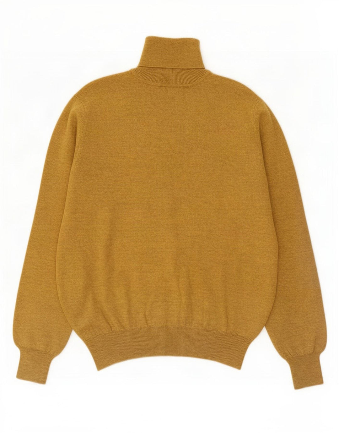 Ouragan Mens Roll Neck Jumper Sweater Medium Yellow Wool