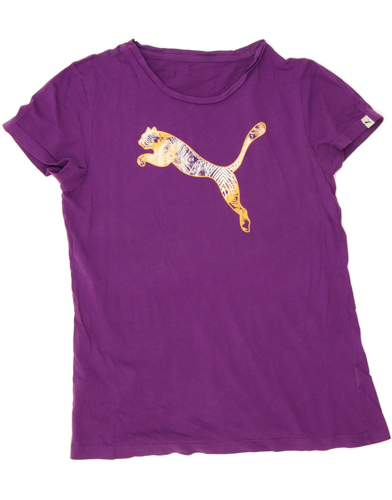 PUMA Womens Graphic T-Shirt Top UK 12 Medium Purple Vintage Puma and Second-Hand Puma from Messina Hembry 