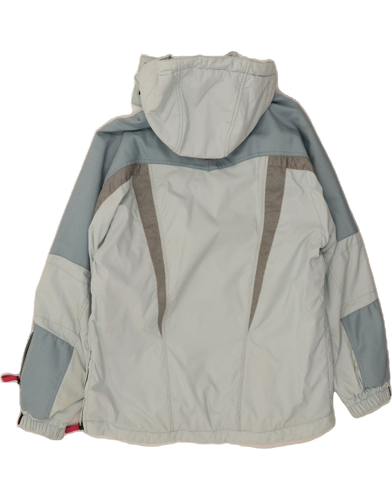 COLMAR Womens Hooded Windbreaker Jacket IT 44 Medium Blue Colourblock Vintage Colmar and Second-Hand Colmar from Messina Hembry 