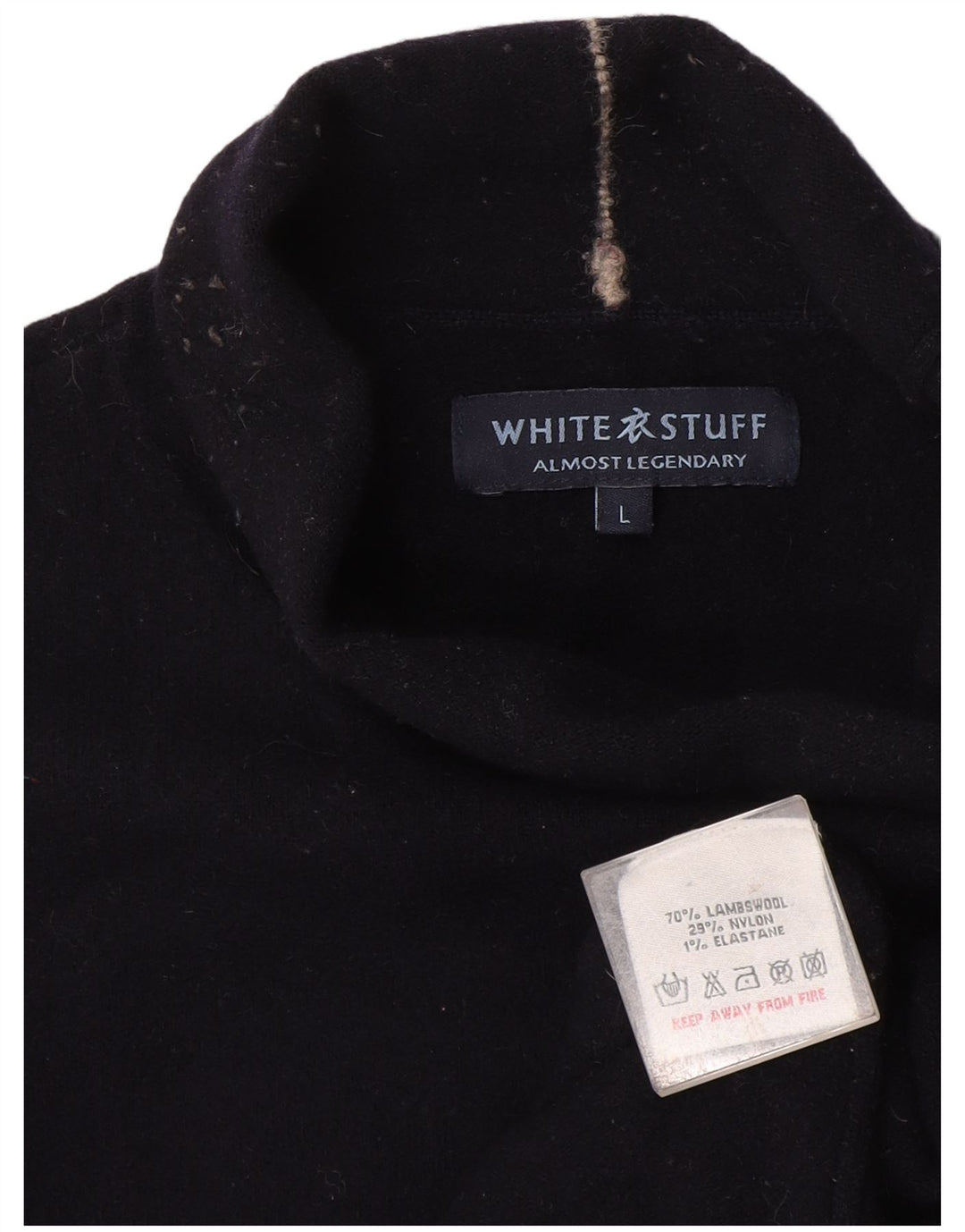 White Stuff Womens Roll Neck Jumper Sweater UK 16 Large Navy Blue Wool