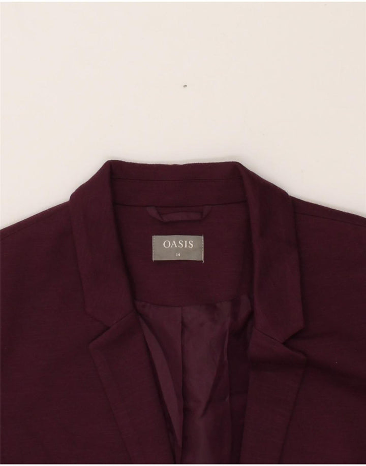 OASIS Womens 1 Button Blazer Jacket UK 14 Medium Purple Polyester Vintage Oasis and Second-Hand Oasis from Messina Hembry 