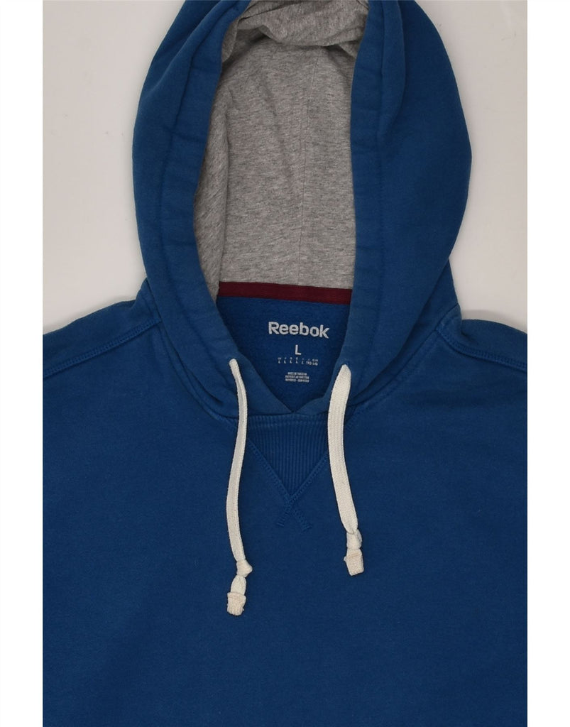 REEBOK Mens Hoodie Jumper Large Navy Blue Cotton | Vintage Reebok | Thrift | Second-Hand Reebok | Used Clothing | Messina Hembry 