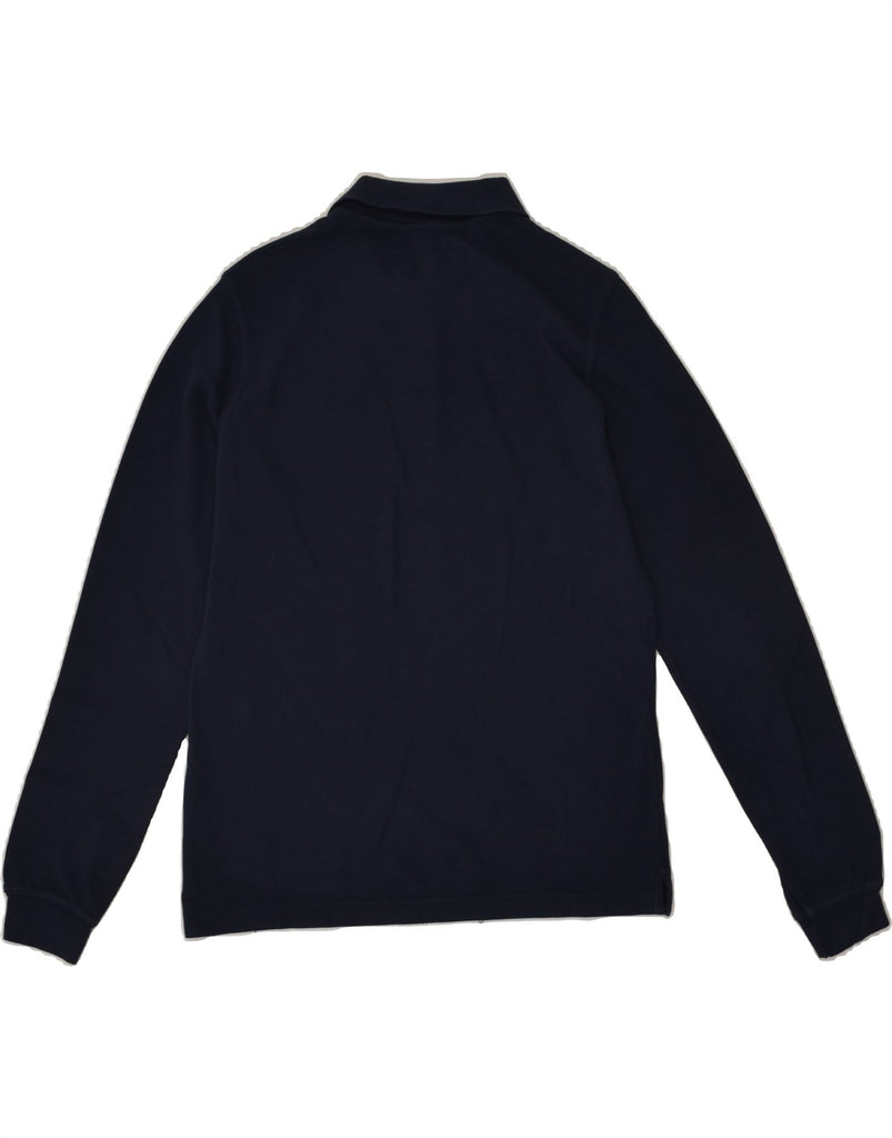 BENETTON Boys Long Sleeve Polo Shirt 11-12 Years 2XL Navy Blue Cotton | Vintage Benetton | Thrift | Second-Hand Benetton | Used Clothing | Messina Hembry 