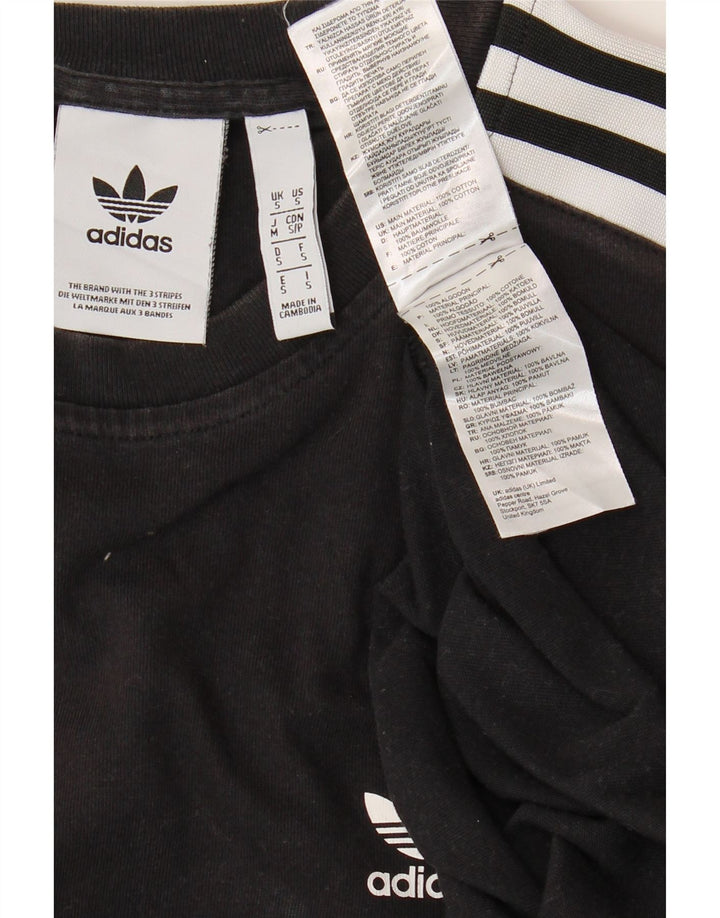 ADIDAS Mens T-Shirt Top Small Black Cotton