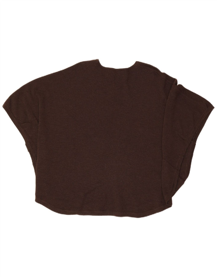 Peter Hahn Womens Poncho Jumper UK 14 Medium Brown