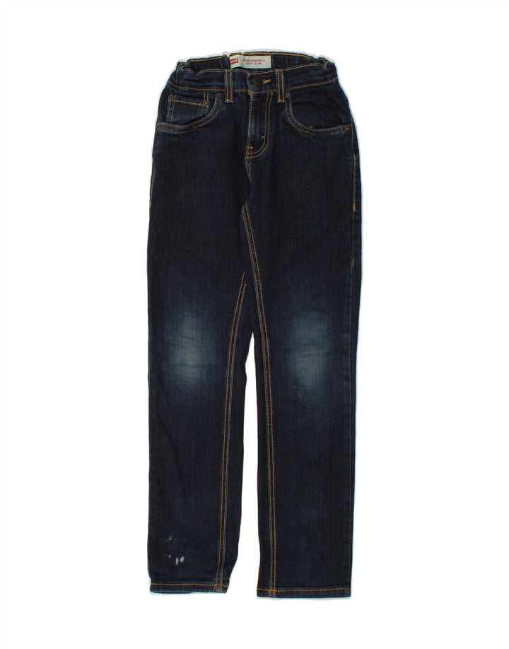 LEVI'S Boys 511 Slim Jeans 9-10 Years W22 L25 Navy Blue Cotton Vintage Levi's and Second-Hand Levi's from Messina Hembry 
