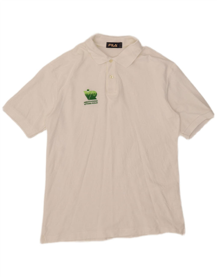 Fila Mens Polo Shirt IT 52 Large White