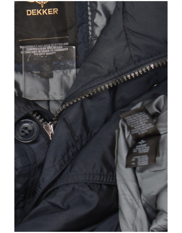 Dekker Mens Utility Jacket UK 42 XL Navy Blue Polyamide