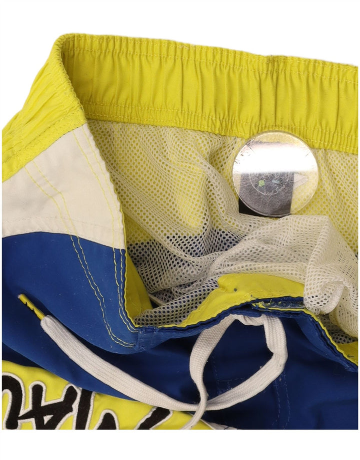 MAUI AND SONS Mens Graphic Swimming Shorts Medium  Blue Colourblock