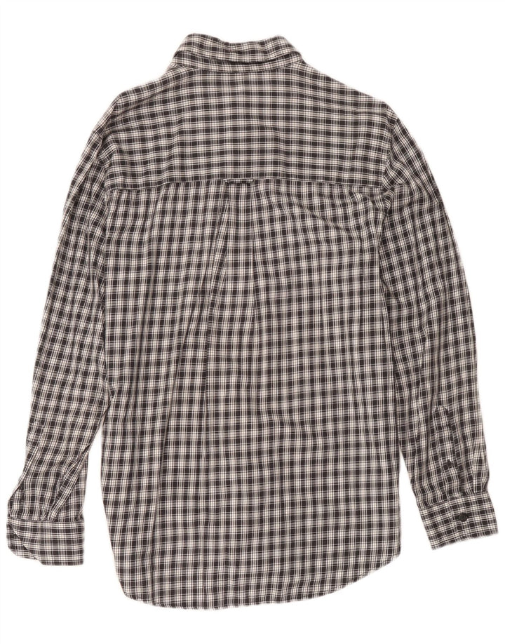 Chaps Mens Shirt Medium Black Check Cotton