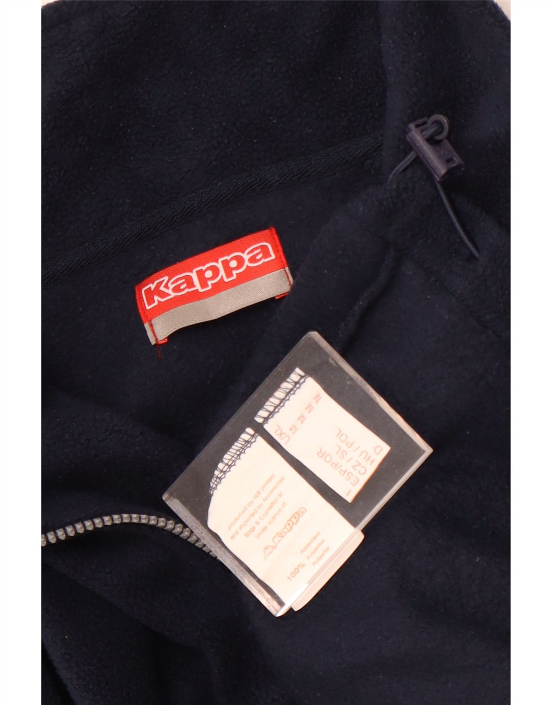Kappa Mens Zip Neck Fleece Jumper Medium Navy Blue Polyester