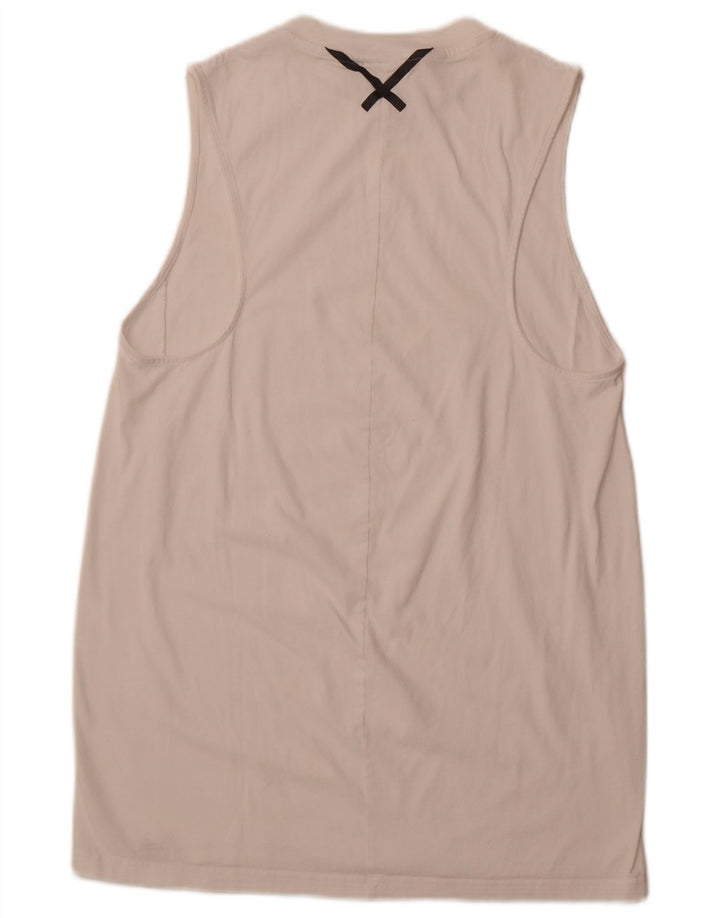 ADIDAS Womens Sleeveless T-Shirt Dress UK 16 Large White Cotton