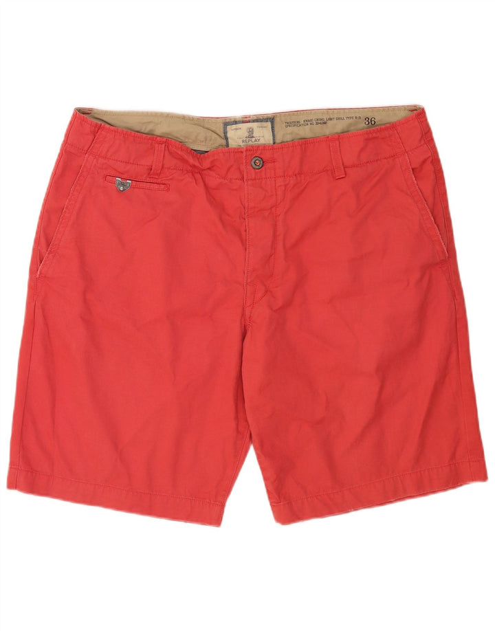 Replay Mens Chino Shorts W36 Large Red