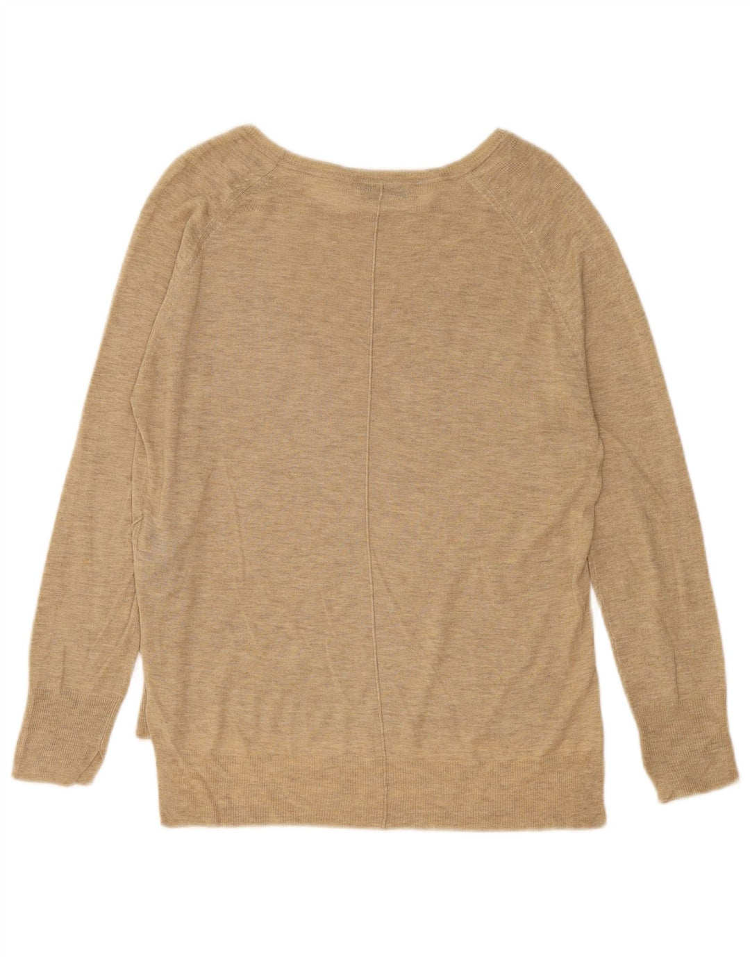 Zara Womens Boat Neck Jumper Sweater UK 14 Medium Beige Viscose