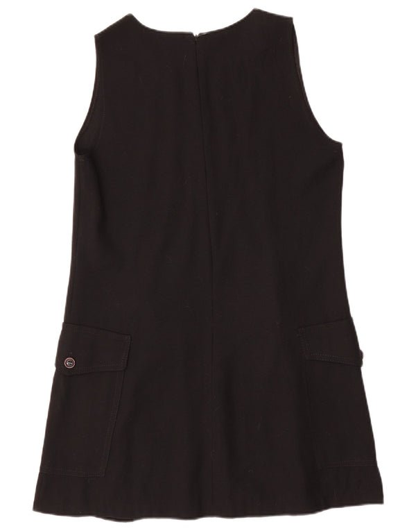 Vintage Womens Sleeveless A-Line Dress UK 12 Medium Black Wool