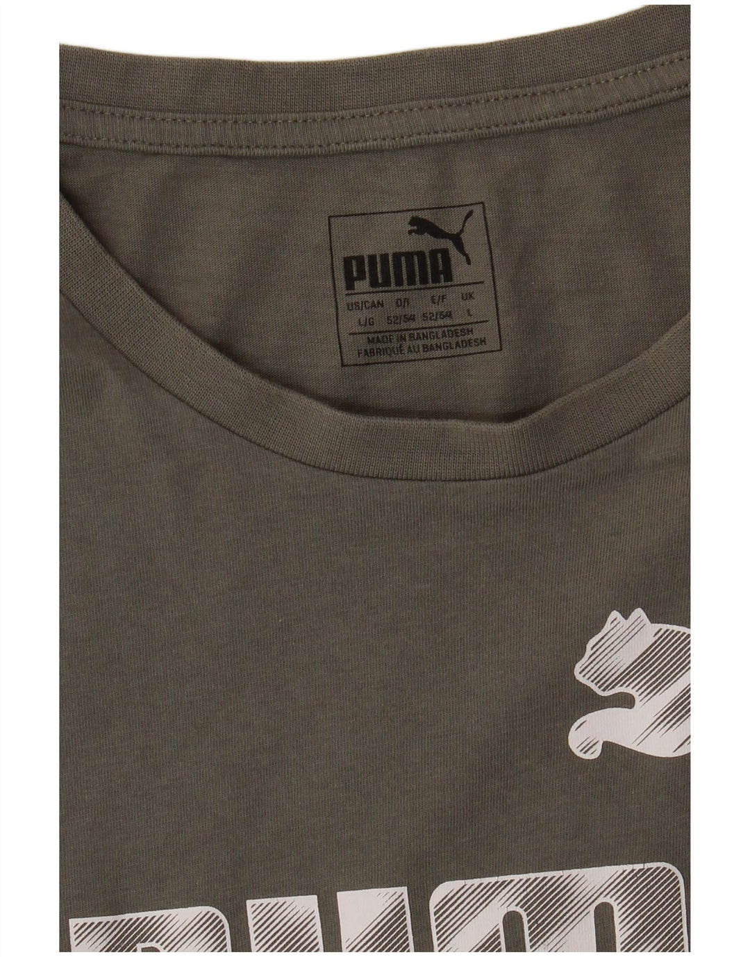 Puma Mens Graphic T-Shirt Top Large Khaki