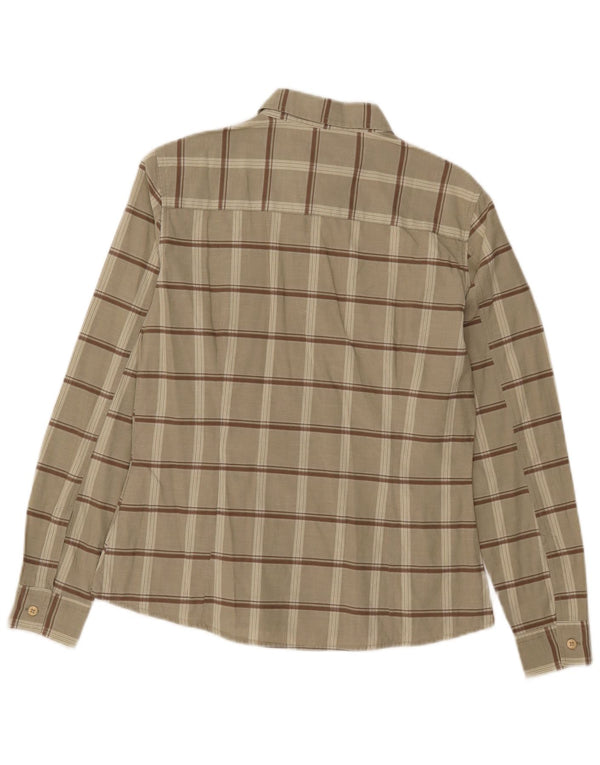 Timberland Womens Shirt UK 14 Medium Khaki Check Cotton