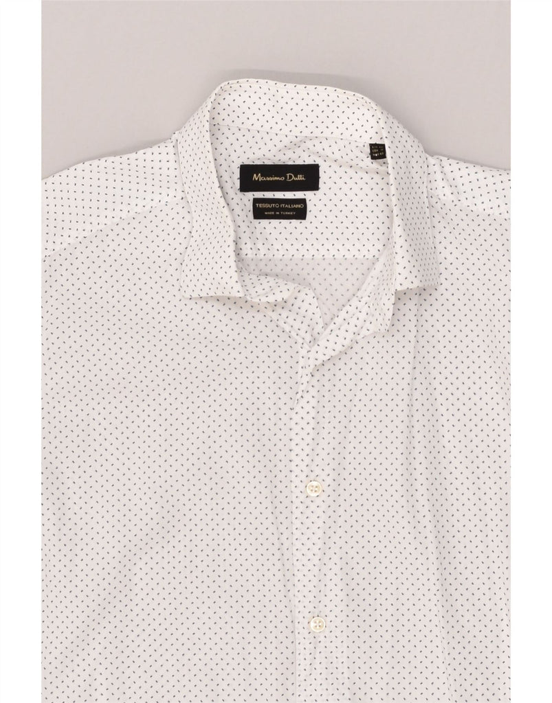 MASSIMO DUTTI Mens Shirt Size 43 Large White Spotted | Vintage Massimo Dutti | Thrift | Second-Hand Massimo Dutti | Used Clothing | Messina Hembry 