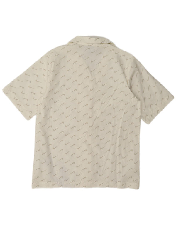 Nike Womens Graphic Short Sleeve Shirt UK 10 Small White Cotton