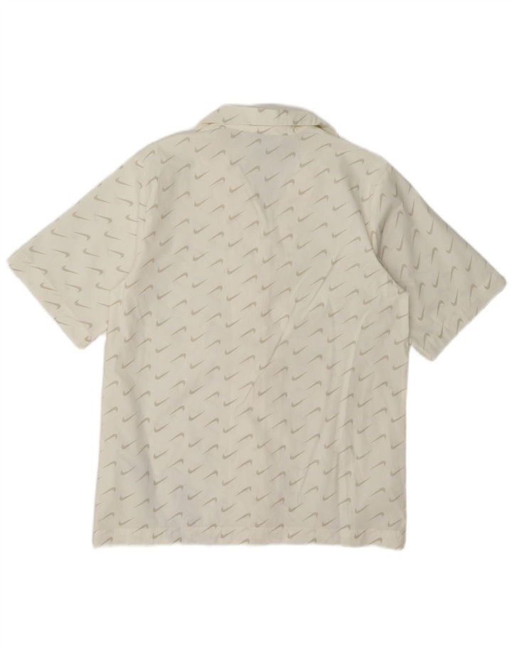 Nike Womens Graphic Short Sleeve Shirt UK 10 Small White Cotton