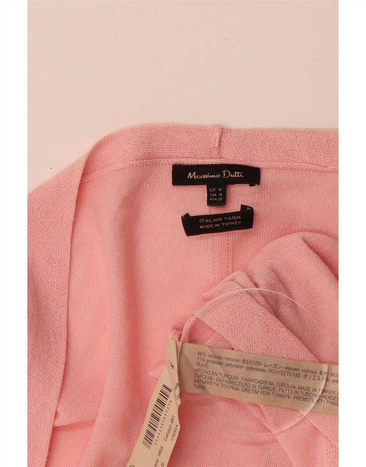 Massimo Dutti Womens 3/4 Sleeve Cardigan Sweater UK 14 Medium Pink