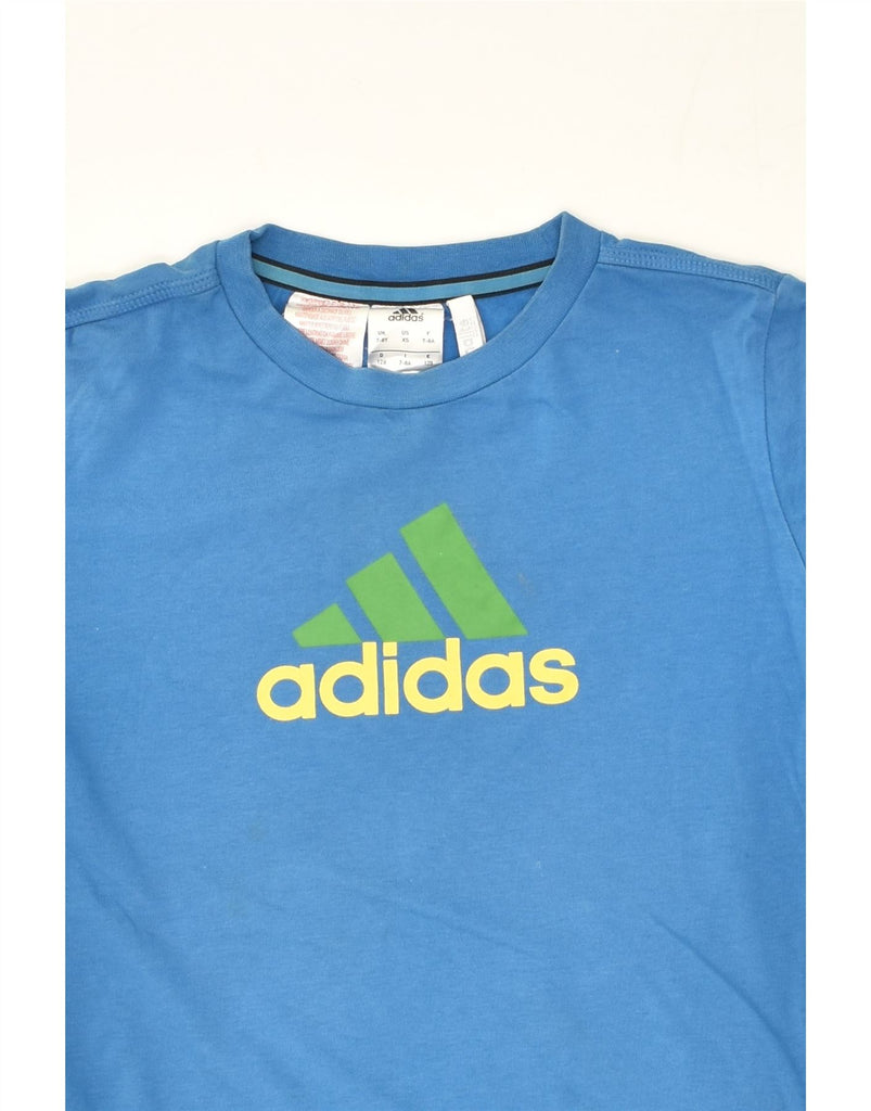 ADIDAS Boys Graphic T-Shirt Top 7-8 Years Blue Cotton | Vintage Adidas | Thrift | Second-Hand Adidas | Used Clothing | Messina Hembry 