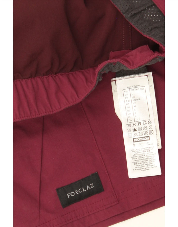 FORCLAZ Womens Cargo Shorts Large W34 Maroon Polyamide