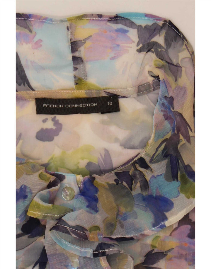 French Connection Womens See Through Shirt Blouse UK 10 Small Multicoloured
