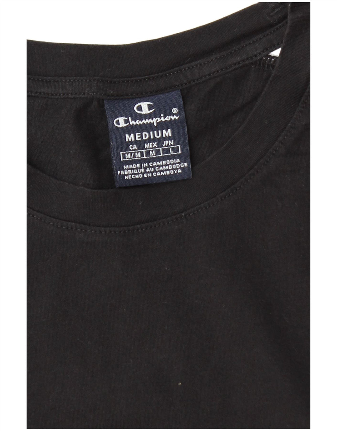 Champion Mens Graphic T-Shirt Top Medium Black Colourblock