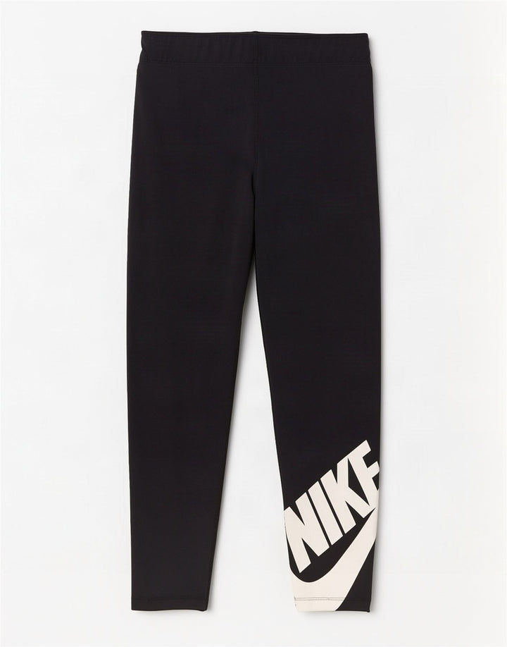Nike Womens Graphic Leggings UK 8 Small Black Cotton