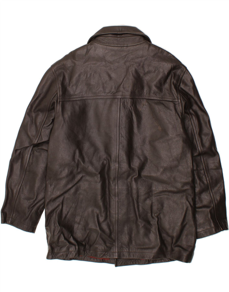 J. CREW Mens Leather Coat UK 42 XL Brown Leather Vintage J. Crew and Second-Hand J. Crew from Messina Hembry 