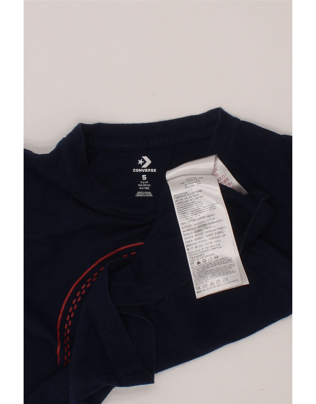 CONVERSE Boys Chuck Taylor Graphic T-Shirt Top 4-5 Years Navy Blue Cotton