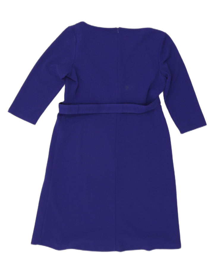 PHASE EIGHT Womens 3/4 Sleeve A-Line Dress UK 14 Large Blue Polyester