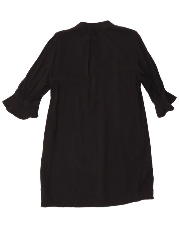 Whistles Womens 3/4 Sleeve Oversized Shift Dress UK 10 Small Black Viscose