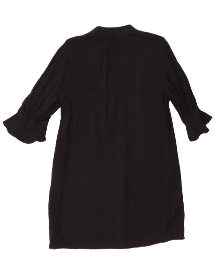 Whistles Womens 3/4 Sleeve Oversized Shift Dress UK 10 Small Black Viscose