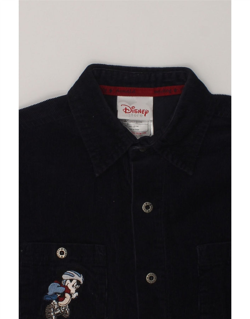 DISNEY Boys Corduroy Shirt 7-8 Years Navy Blue Cotton | Vintage Disney | Thrift | Second-Hand Disney | Used Clothing | Messina Hembry 