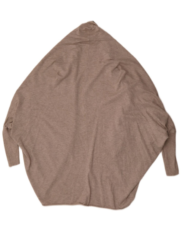 Zara Womens Longline Poncho Cardigan Sweater UK 14 Medium Grey